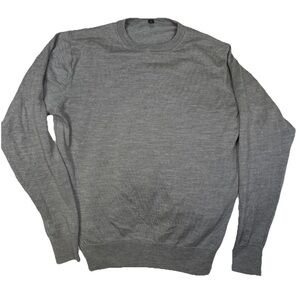 MUJI Merino Wool Silk Blend Mens M Crew Neck Sweater Lightweight Preppy